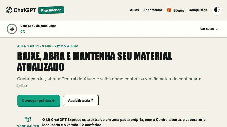Central do Aluno do ChatGPT Express
